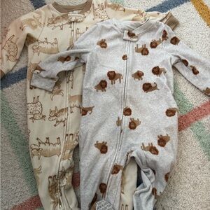 Set of 2 Carter's Footed Fleece One-Piece pajamas